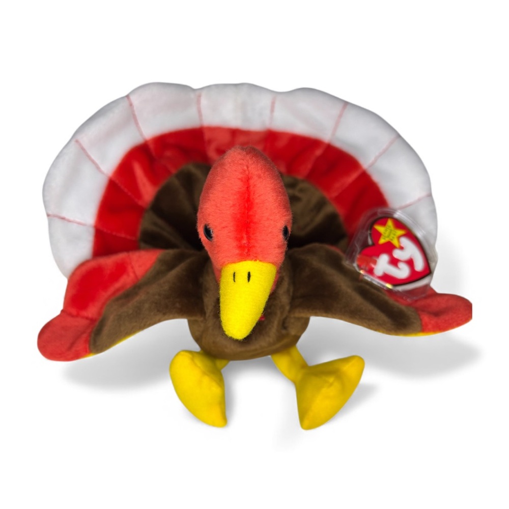 Gobbles vintage Ty Beanie Babies turkey, New With Tags & Tag Errors, Collectible
